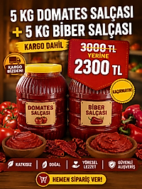 5 KG DOMATES SALÇASI VE 5 KG BİBER SALÇASI